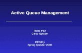 Active Queue Management Rong Pan Cisco System EE384y Spring Quarter 2006.