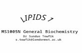 MS1005N General Biochemistry Dr Sundus Tewfik s.tewfik@londonmet.ac.uk.