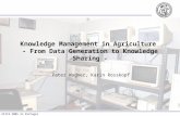 EFITA 2005 in Portugal Karin Rosskopf, Peter Wagner Knowledge Management in Agriculture - From Data Generation to Knowledge Sharing - Peter Wagner, Karin.