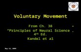 May 13, 2009 Voluntary Movement From Ch. 38 “Principles of Neural Science”, 4 th Ed. Kandel et al.