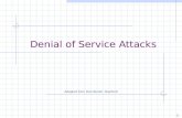 1 Denial of Service Attacks Adapted from Dan Boneh, Stanford.