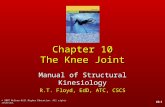 © 2007 McGraw-Hill Higher Education. All rights reserved. 10-1 Chapter 10 The Knee Joint Manual of Structural Kinesiology R.T. Floyd, EdD, ATC, CSCS.