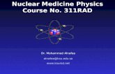 Nuclear Medicine Physics Course No. 311RAD Dr. Mohammed Alnafea alnafea@ksu.edu.sa .