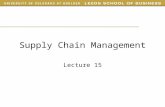 Supply Chain Management Lecture 15. Outline Today –Simulation game results –Midterm review Next week –Midterm Tuesday March 9.