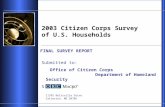 Submitted to: Office of Citizen Corps Department of Homeland Security Submitted by: 11785 Beltsville Drive Calverton, MD 20705 2003 Citizen Corps Survey.