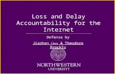Loss and Delay Accountability for the Internet Defense by Jiazhen Chen & Theodore Brockly.