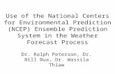 Use of the National Centers for Environmental Prediction (NCEP) Ensemble Prediction System in the Weather Forecast Process Dr. Ralph Peterson, Dr. Bill.