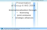 Group 6, Strategic Alliances VK Advanced Topics in Strategy and Organization WS 2004 Ao. Univ. Prof. Dr. Josef Windsperger Presentation of Group 6 WS 2004.