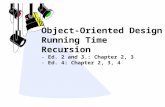 Object-Oriented Design Running Time Recursion - Ed. 2 and 3.: Chapter 2, 3 - Ed. 4: Chapter 2, 3, 4.