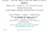 10/20/05ELEC 5970-001/6970-001 Lecture 141 ELEC 5970-001/6970-001(Fall 2005) Special Topics in Electrical Engineering Low-Power Design of Electronic Circuits.