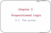 Logic in Computer Science Transparency No. 3.1-1 Chapter 3 Propositional Logic 3.1. The syntax.