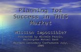 Planning for Success in THIS Market Mission Impossible? Presented by Michele Perrin, Washington Mutual Bank Western Secondary Conference July, 2006.