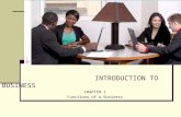 INTRODUCTION TO BUSINESS CHAPTER 1 Functions of a Business.
