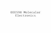 EEE598 Molecular Electronics Some Information about the Course Instructor: Dr. Nongjian Tao (njtao@asu.edu)njtao@asu.edu Where: ECA 219 When: TTH 12:00.