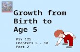 Growth from Birth to Age 5 PSY 121 Chapters 5 - 10 Part 2.