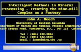 John A. Meech University of British Columbia Department of Mining and Mineral Process Engineering 6350 Stores Road, Vancouver, B.C., V6T 1Z4, Canada Tel.