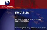 EMU & EU EU policies & EU funding opportunities EMU meeting Prato (Italy) - 2 October - Gerrit Walstra.