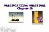 PRECIPITATION REACTIONS Chapter 19 Copyright © 1999 by Harcourt Brace & Company All rights reserved. Requests for permission to make copies of any part.