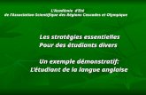 Les stratégies essentielles Les stratégies essentielles Pour des étudiants divers Un exemple démonstratif: L’étudiant de la langue anglaise L’Académie.