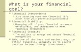 What is your financial goal? Financial Independence Just starting your own financial life apart from your parent(s)/guardian(s) Financial Stability Managing.