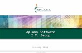 Образец заголовка January 2010 Aplana Software I.T. Group.