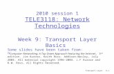 Transport Layer9-1 2010 session 1 TELE3118: Network Technologies Week 9: Transport Layer Basics Some slides have been taken from: r Computer Networking: