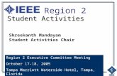 Student Activities Region 2 Region 2 Executive Committee Meeting October 17-18, 2005 Tampa Marriott Waterside Hotel, Tampa, Florida Shreekanth Mandayam.