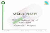 29.1.2003Sensor meetingA. Furgeri 1 Status report IEKP – University of Karlsruhe Alexander Furgeri.