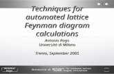 Antonio RagoUniversit  di Milano Techniques for automated lattice Feynman diagram calculations 1 Antonio RagoUniversit  di Milano Techniques for automated