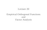 Lecture 20 Empirical Orthogonal Functions and Factor Analysis.