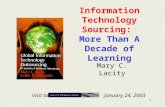 1 Information Technology Sourcing: More Than A Decade of Learning Mary C. Lacity Visit to January 24, 2003.