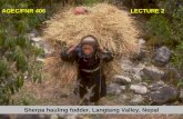 AGEC/FNR 406 LECTURE 2 Sherpa hauling fodder, Langtang Valley, Nepal.