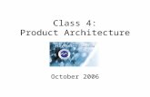 Class 4: Product Architecture October 2006. Product Platform Strategies: Examples.