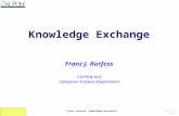 Franz Kurfess: Knowledge Exchange Cal Poly SLO Computer Science Department Franz J. Kurfess Knowledge Exchange.