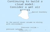 Copyright © 2011 R. R. Dickerson & Z.Q. Li 1 Continuing to build a cloud model: Consider a wet air parcel Parcel boundary As the parcel moves assume no.