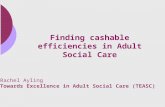 Finding cashable efficiencies in Adult Social Care Rachel Ayling Towards Excellence in Adult Social Care (TEASC)
