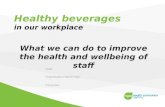 Healthy beverages in our workplace What we can do to improve the health and wellbeing of staff Date: Organisation/name logo: Presenter: