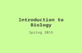Introduction to Biology Spring 2015. Essential Question What are the traits that make something alive?