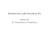 Review for Lab Practical #1 MLAB 352 Dr. Mohamed A. El-Sakhawy.