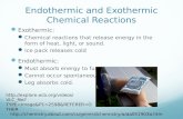 Endothermic and Exothermic Chemical Reactions Exothermic: Chemical reactions that release energy in the form of heat, light, or sound. Ice pack releases.