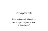 Chapter 10 Rotational Motion (of a rigid object about a fixed axis)