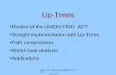 CSE 373, Copyright S. Tanimoto, 2002 Up-trees - 1 Up-Trees Review of the UNION-FIND ADT Straight implementation with Up-Trees Path compression Worst-case.