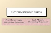 ANTICHOLINERGIC DRUGS Prof. Alhaider Pharmacology Department Prof. Hanan Hagar Pharmacology Department.