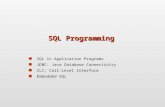 SQL Programming SQL in Application Programs JDBC: Java Database Connectivity CLI: Call-Level Interface Embedded SQL.