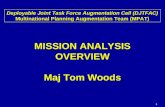 1 MISSION ANALYSIS OVERVIEW Maj Tom Woods Deployable Joint Task Force Augmentation Cell (DJTFAC) Multinational Planning Augmentation Team (MPAT)