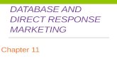 DATABASE AND DIRECT RESPONSE MARKETING Chapter 11 11-1.