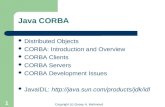 Copyright (c) Qusay H. Mahmoud 1 Java CORBA Distributed Objects CORBA: Introduction and Overview CORBA Clients CORBA Servers CORBA Development Issues JavaIDL: