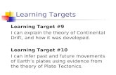 Learning Targets Learning Target #9 I can explain the theory of Continental Drift, and how it was developed. Learning Target #10 I can infer past and future.