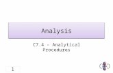Analysis C7.4 – Analytical Procedures 1. What do I need to know? 1. Recall the difference between qualitative and quantitative methods of analysis. 2.
