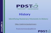 Www. pdst. ie History Identifying Numeracy Moments in History  francesmoss@pdst.ie.